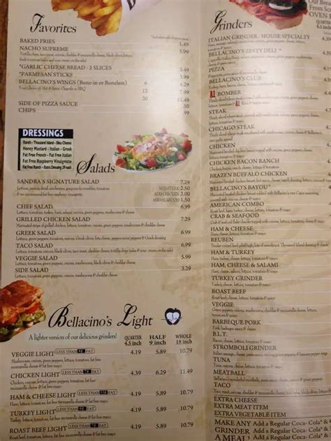 belecinos|bellacino's menu with prices.